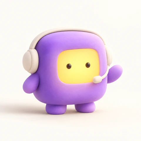 헤드셋을 쓴 모두 마스코트